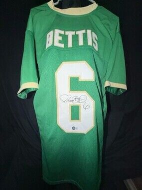 Notre Dame Fighting Irish Bettis Autographed Green Football Jersey Becket